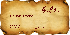 Grusz Csaba névjegykártya